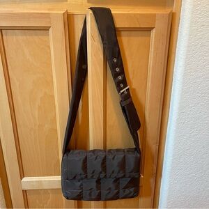 Dark Brown Puffer Crossbody Bag Purse with adjustable strap